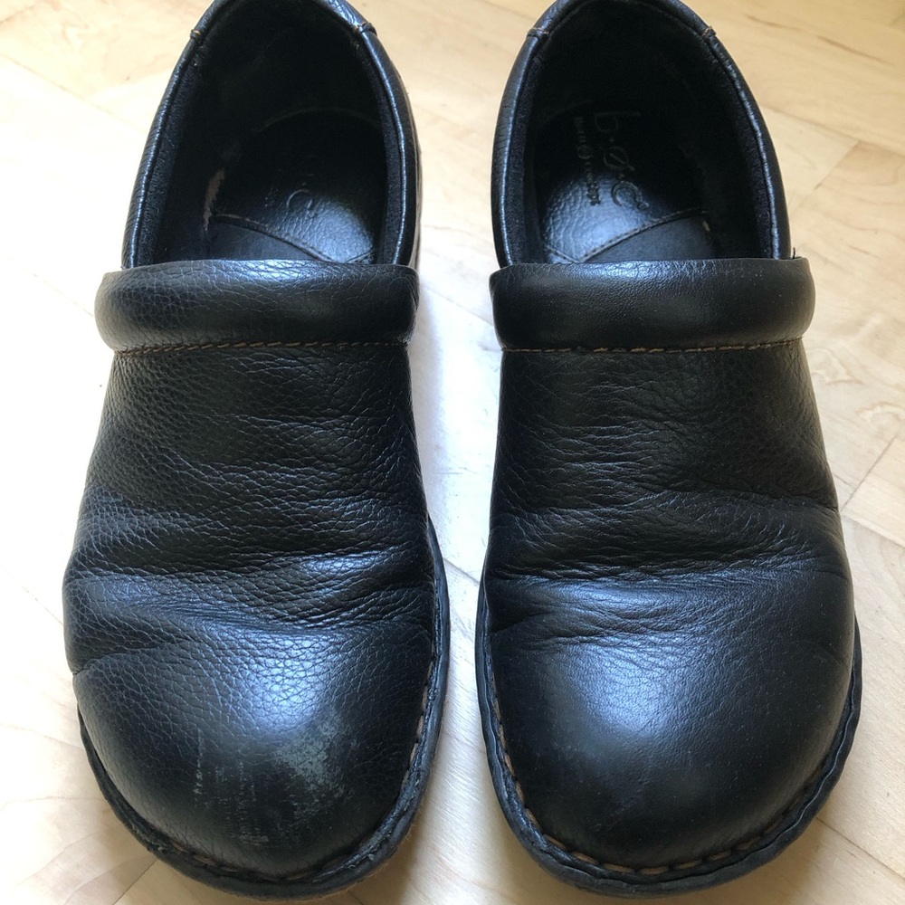 Børn Concept (b.ø.c) - Peggy - Black Leather Clogs - US Womens Size 6
